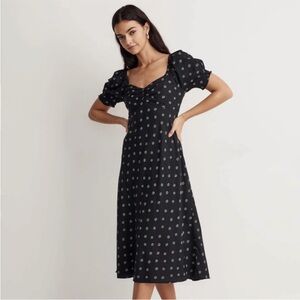 Madewell - Black Floral Midi Dress